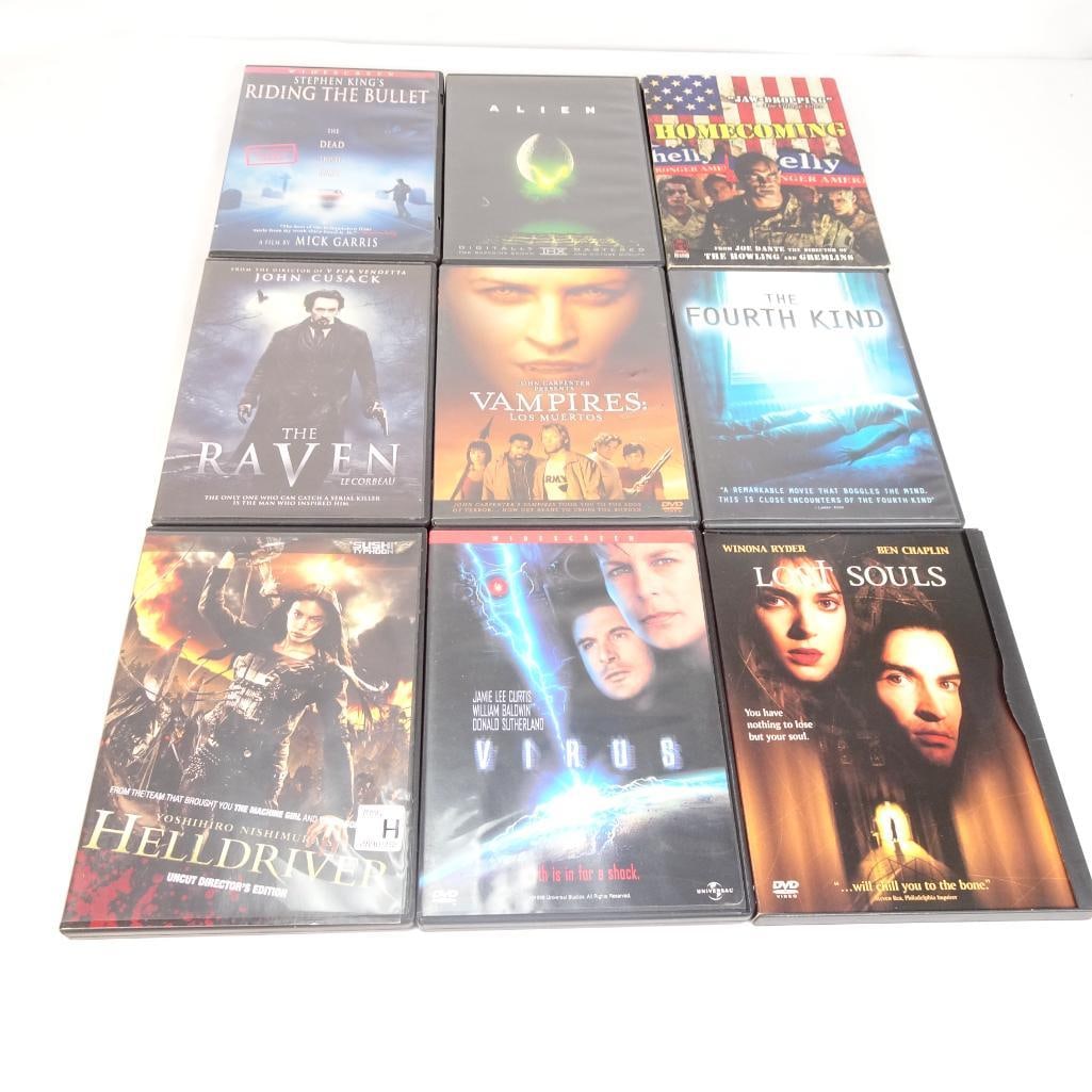 Lot of 9 Horror Sci-Fi DVD Movies | Alien, The Fourth Kind, Virus, The Raven + More (1 of 2)