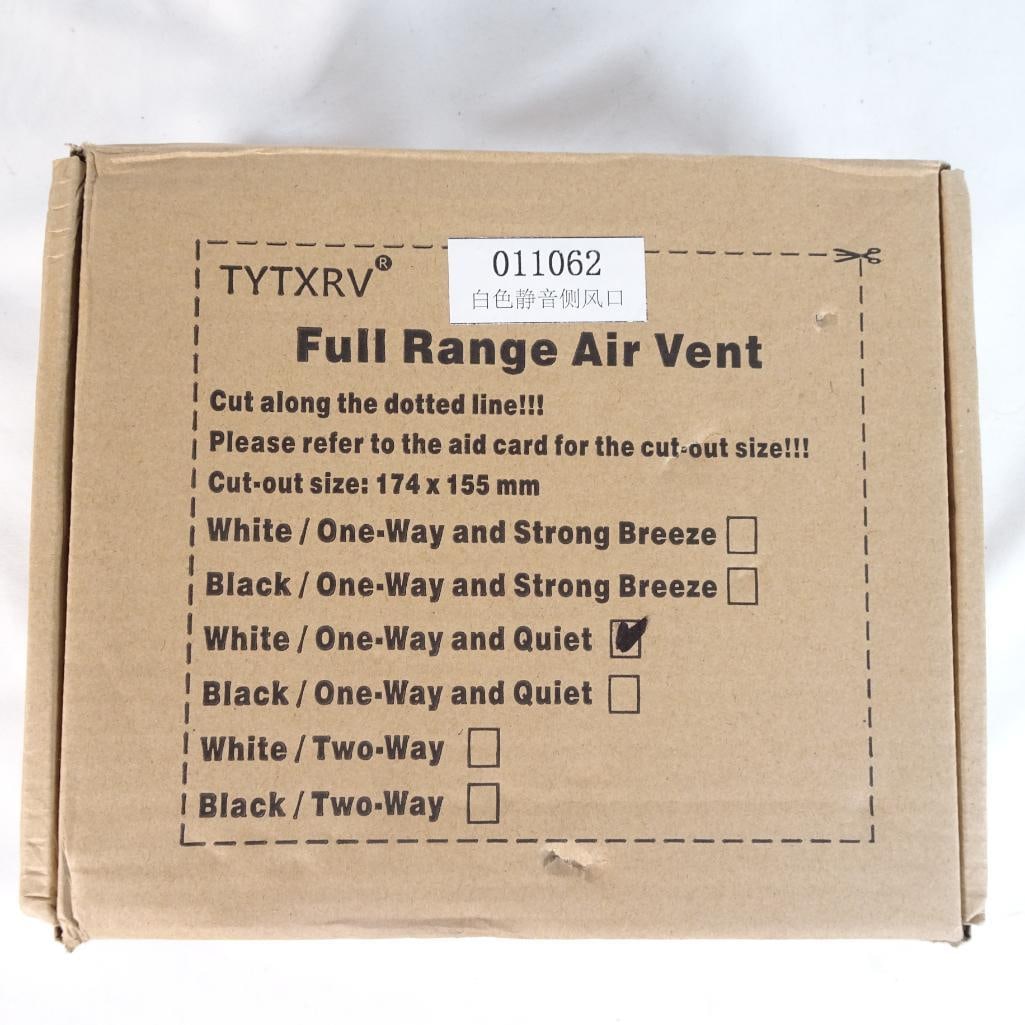 TYTXRV Full Range Air Vent White Quiet One-Way Vent Fan RV Boat Trailer Vent (Pair): Set of 2 TYTXRV full range air vents with built-in fans,?designed for RVs, campers, trailers, boats, or enclosed spaces requiring airflow. _ Quiet operation (selected "One-Way and Quiet" version) _ Bu