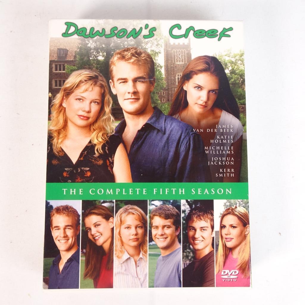 Dawsons Creek Complete Fifth Season DVD 4 Disc Set TV Series Drama: Original Dawsons Creek - The Complete Fifth Season DVD set. A popular early 2000s teen drama series starring: James Van Der Beek Katie Holmes Michelle Williams Joshua Jackson Condition: Pre-owned cond