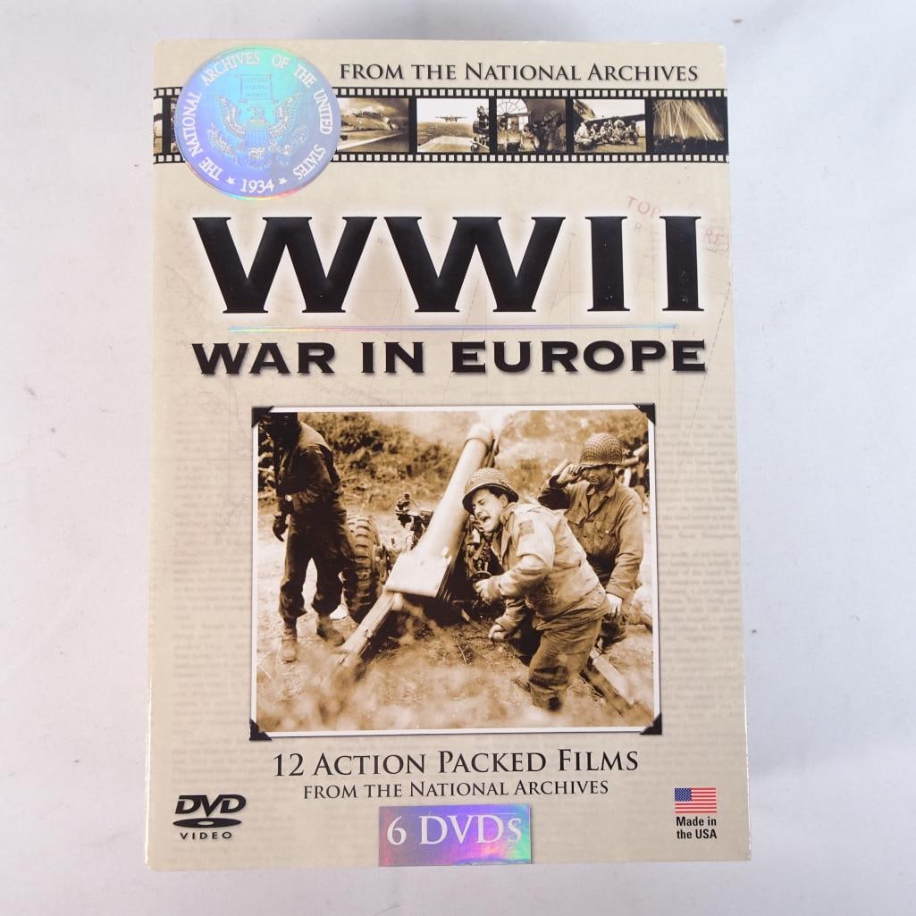 WWII War in Europe 6 DVD Set - National Archives Documentary Collection: Complete WWII: War in Europe 6-DVD collection from the National Archives. This set includes 12 historical films covering major events and campaigns of World War II in Europe. Features authentic archiv