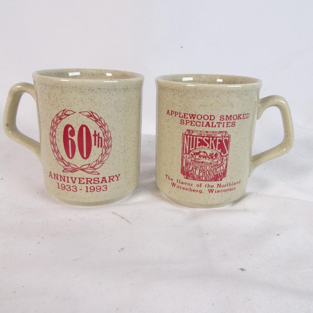 Vintage Nueske?s 60th Anniversary Coffee Mug Set 1933-1993 Applewood Smoked Wisconsin (1 of 3)
