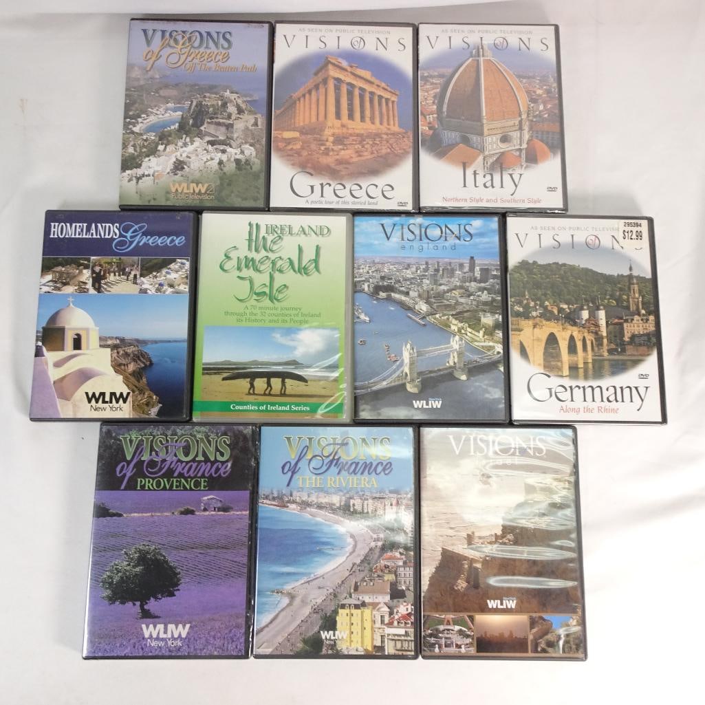 Visions Travel DVD Lot (11 Titles) - Greece, Italy, Germany, France, England, Ireland - WLIW Series (1 of 2)