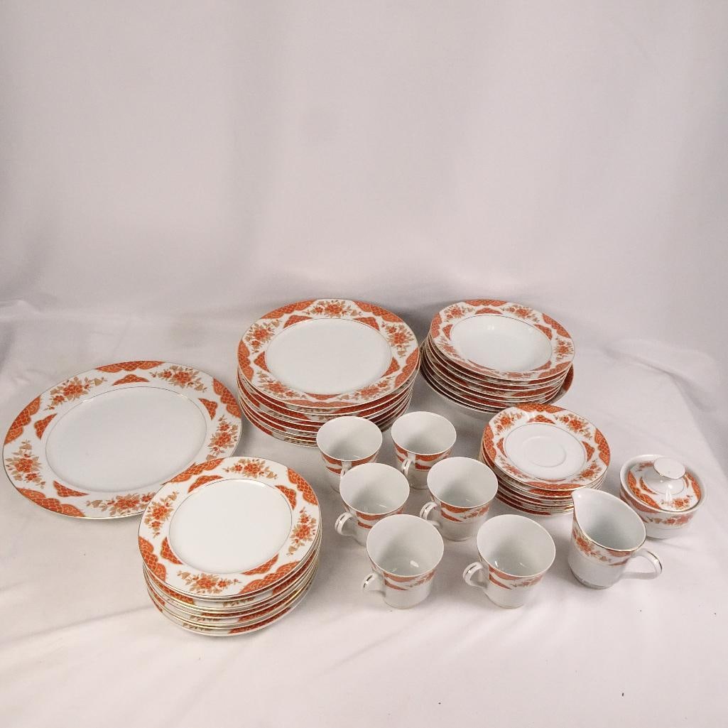 Mikasa Empress L6009 Fine China Dinnerware Set Japan Orange Floral Gold Trim (1 of 20)