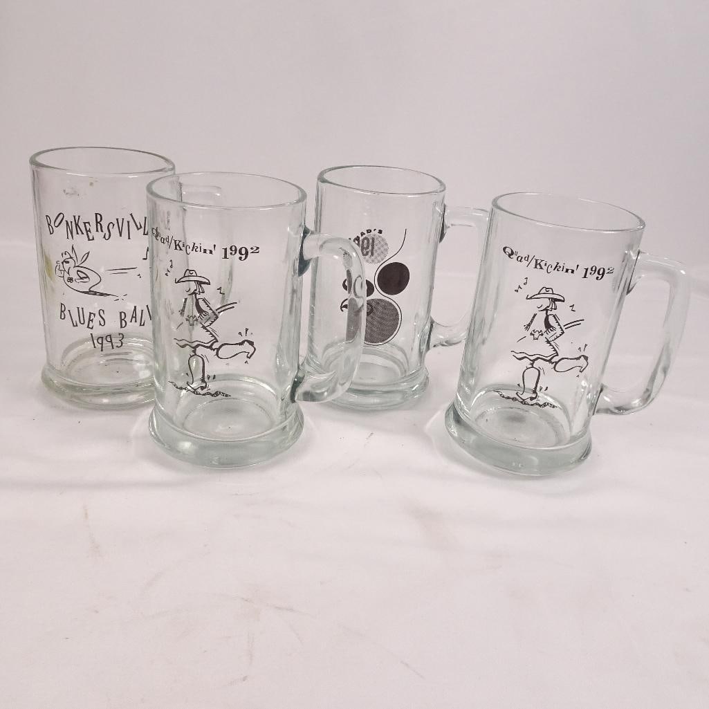 Vintage 1990s Glass Beer Mug Lot (1 of 6)