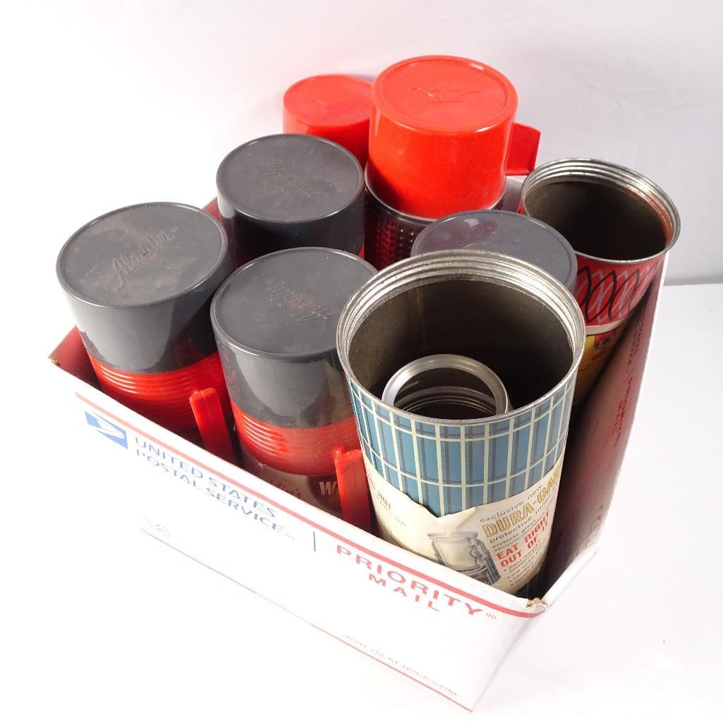 Lot of 9 Vintage Aladdin Thermos Bottles and Food Jars Dura-Clad Hot/Cold Mixed Sizes (1 of 5)