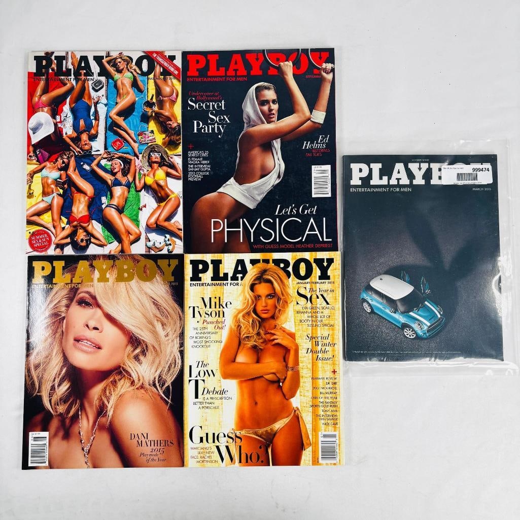 Playboy Magazines -Featuring Mike Tyson Recap 2015: set of five (5) vintage issues of Playboy Magazine. Known for its sophisticated blend of world-class photography, award-winning journalism, and interviews with the most influential figures of the 20th