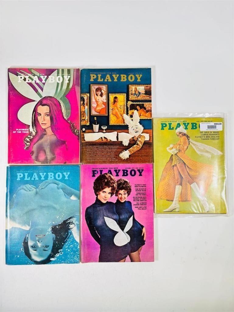 1970 Penthouse Magazine Collection - 5 Issues: set of five (5) vintage issues of Penthouse Magazine. Known for its sophisticated blend of provocative pictorials, high-end lifestyle features, and award-winning investigative journalism, this publica