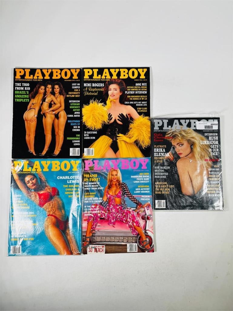 Vintage Playboy 5 Issues - Gala Christmas Special: set of five (5) vintage issues of Playboy Magazine. Known for its sophisticated blend of world-class photography, award-winning journalism, and interviews with the most influential figures of the 20th
