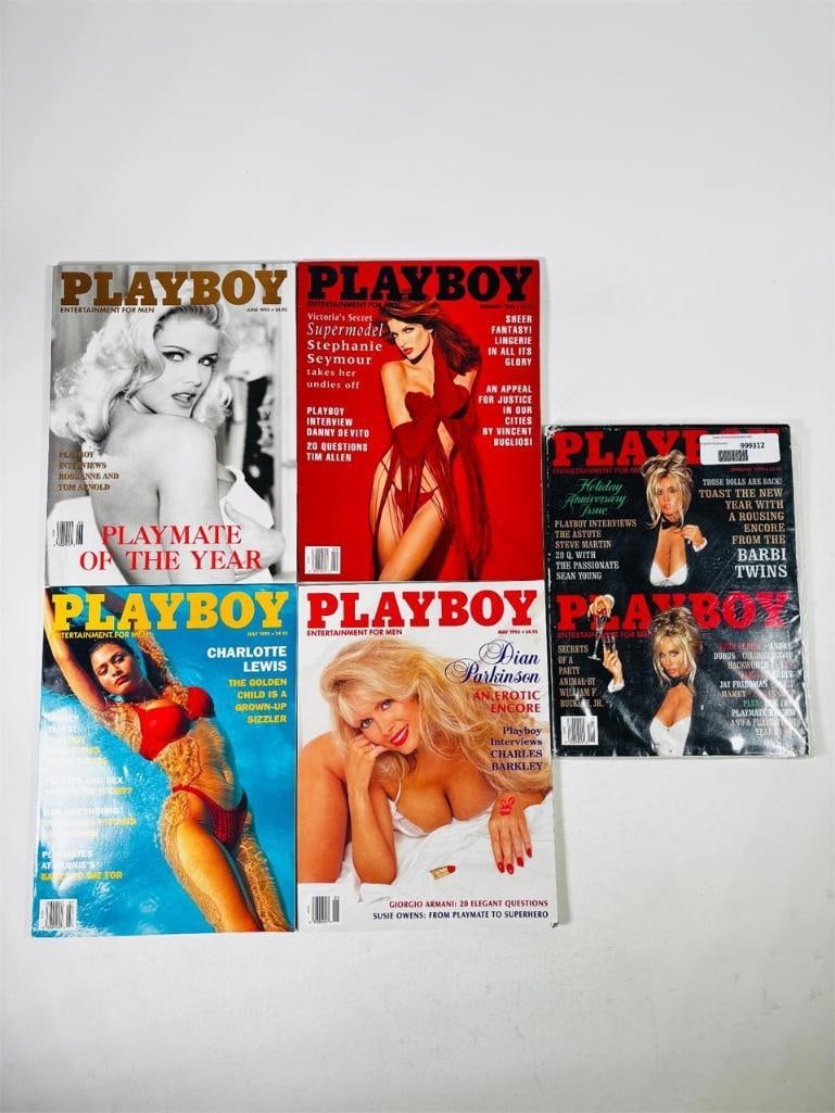 Playboy Magazines Playmate of the Year 1993: set of five (5) vintage issues of Playboy Magazine. Known for its sophisticated blend of world-class photography, award-winning journalism, and interviews with the most influential figures of the 20th
