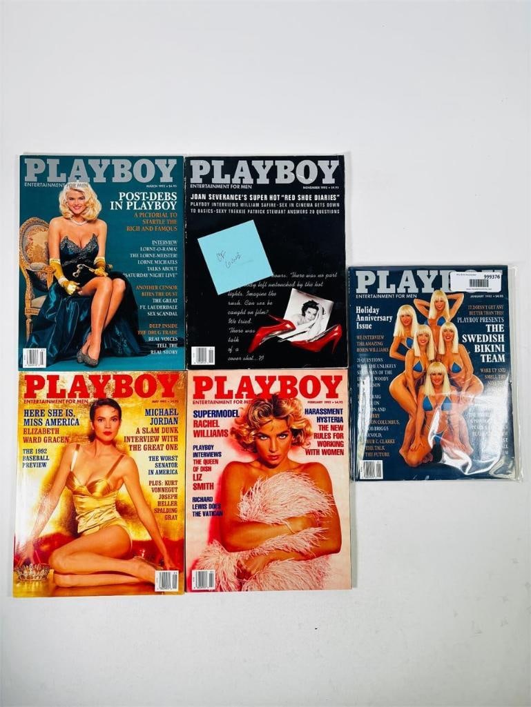 Playboy Featuring Michael Jordan Interview 1992: set of five (5) vintage issues of Playboy Magazine. Known for its sophisticated blend of world-class photography, award-winning journalism, and interviews with the most influential figures of the 20th