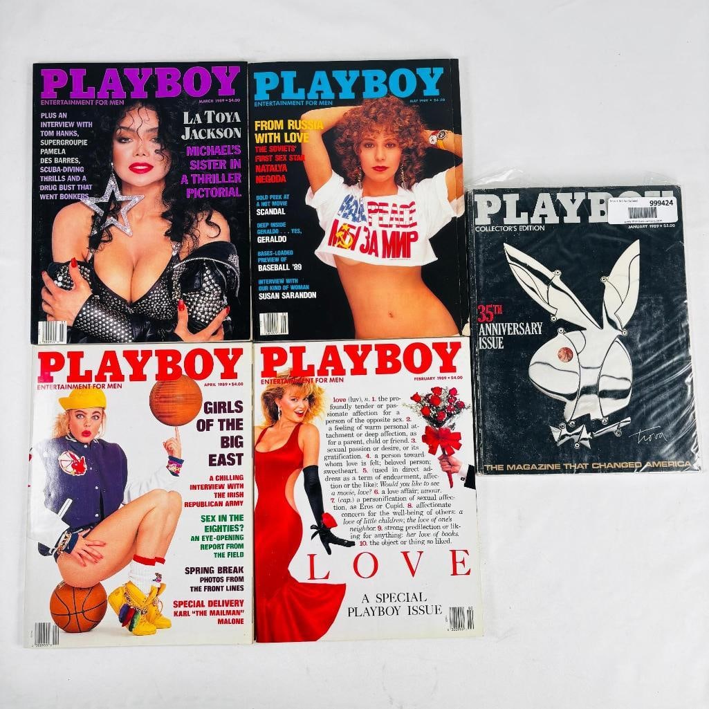 Vintage Playboy Magazines Featuring LaToya Jackson: set of five (5) vintage issues of Playboy Magazine. Known for its sophisticated blend of world-class photography, award-winning journalism, and interviews with the most influential figures of the 20th