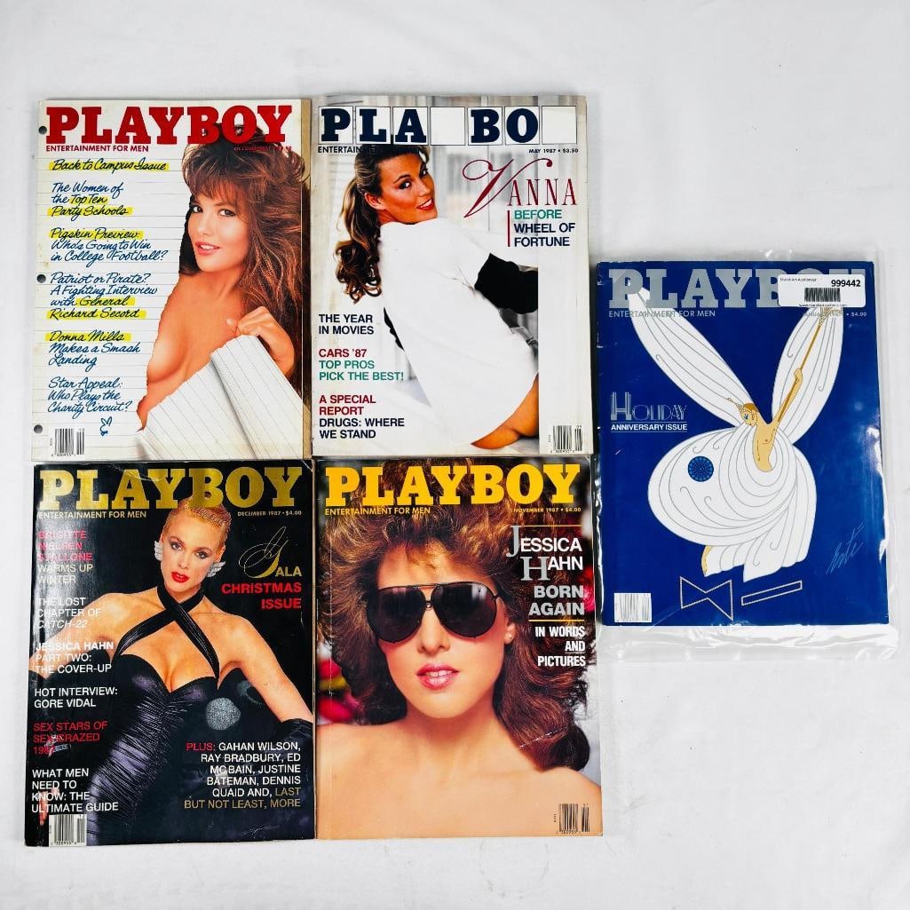 Vintage Playboy Magazines -Featuring Donna Mills: set of five (5) vintage issues of Playboy Magazine. Known for its sophisticated blend of world-class photography, award-winning journalism, and interviews with the most influential figures of the 20th