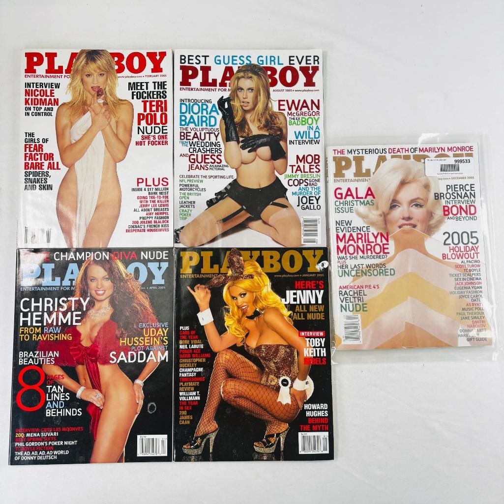 Playboy Magazine Collection - Set of 5 - 2005: set of five (5) vintage issues of Playboy Magazine. Known for its sophisticated blend of world-class photography, award-winning journalism, and interviews with the most influential figures of the 20th
