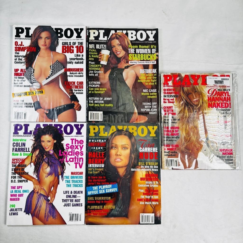 Vtg Playboy Magazines -Featuring Daryl Hannah '03: set of five (5) vintage issues of Playboy Magazine. Known for its sophisticated blend of world-class photography, award-winning journalism, and interviews with the most influential figures of the 20th