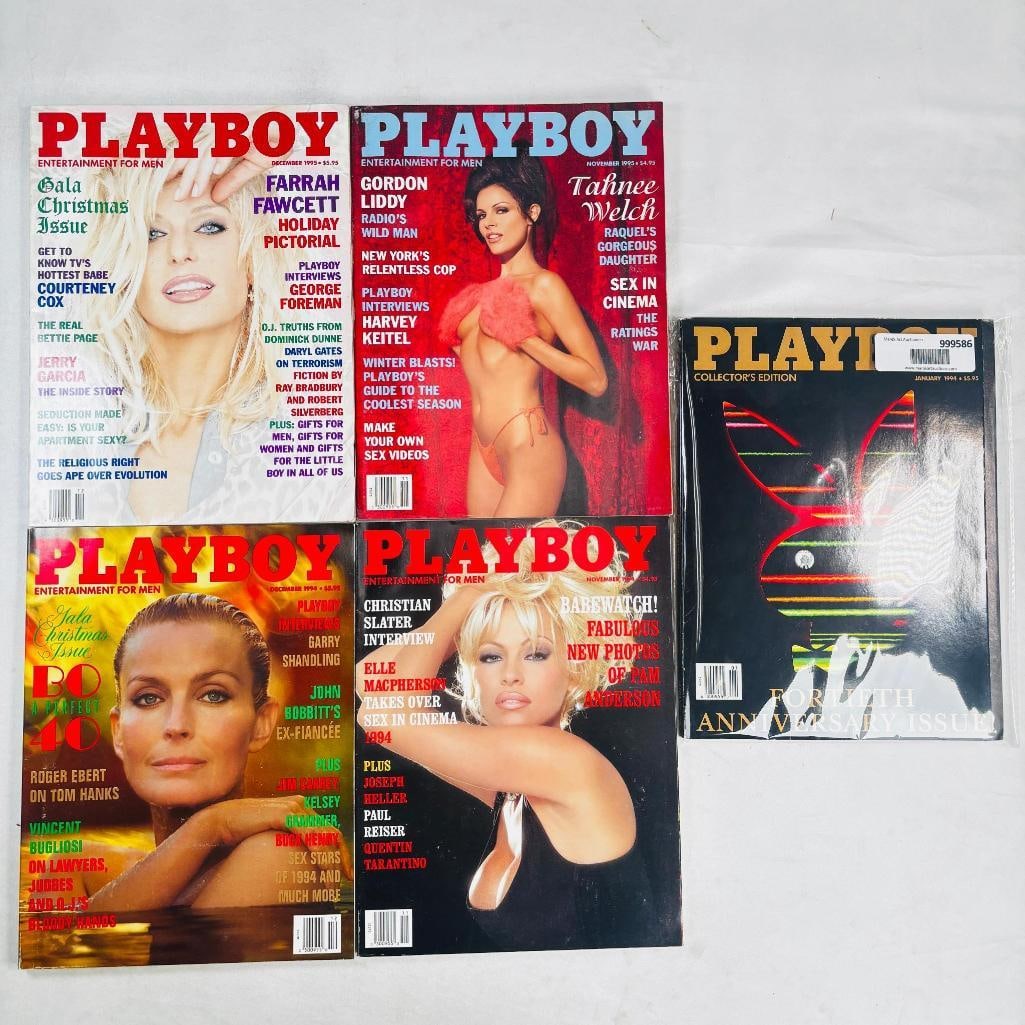 Vtg Playboy Magazines -Featuring Tahnee Welch '95: set of five (5) vintage issues of Playboy Magazine. Known for its sophisticated blend of world-class photography, award-winning journalism, and interviews with the most influential figures of the 20th
