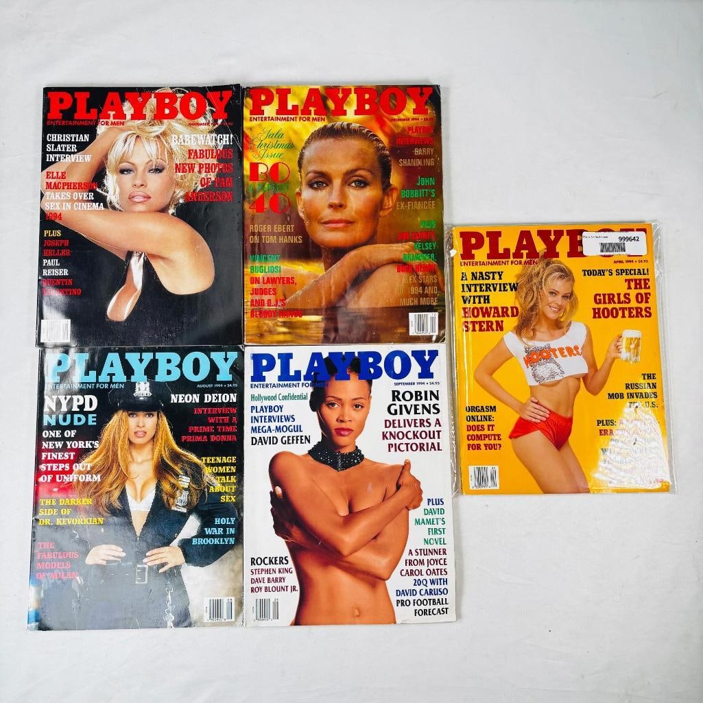 Vtg Playboy Magazines Featuring Baywatch babes '94: set of five (5) vintage issues of Playboy Magazine. Known for its sophisticated blend of world-class photography, award-winning journalism, and interviews with the most influential figures of the 20th