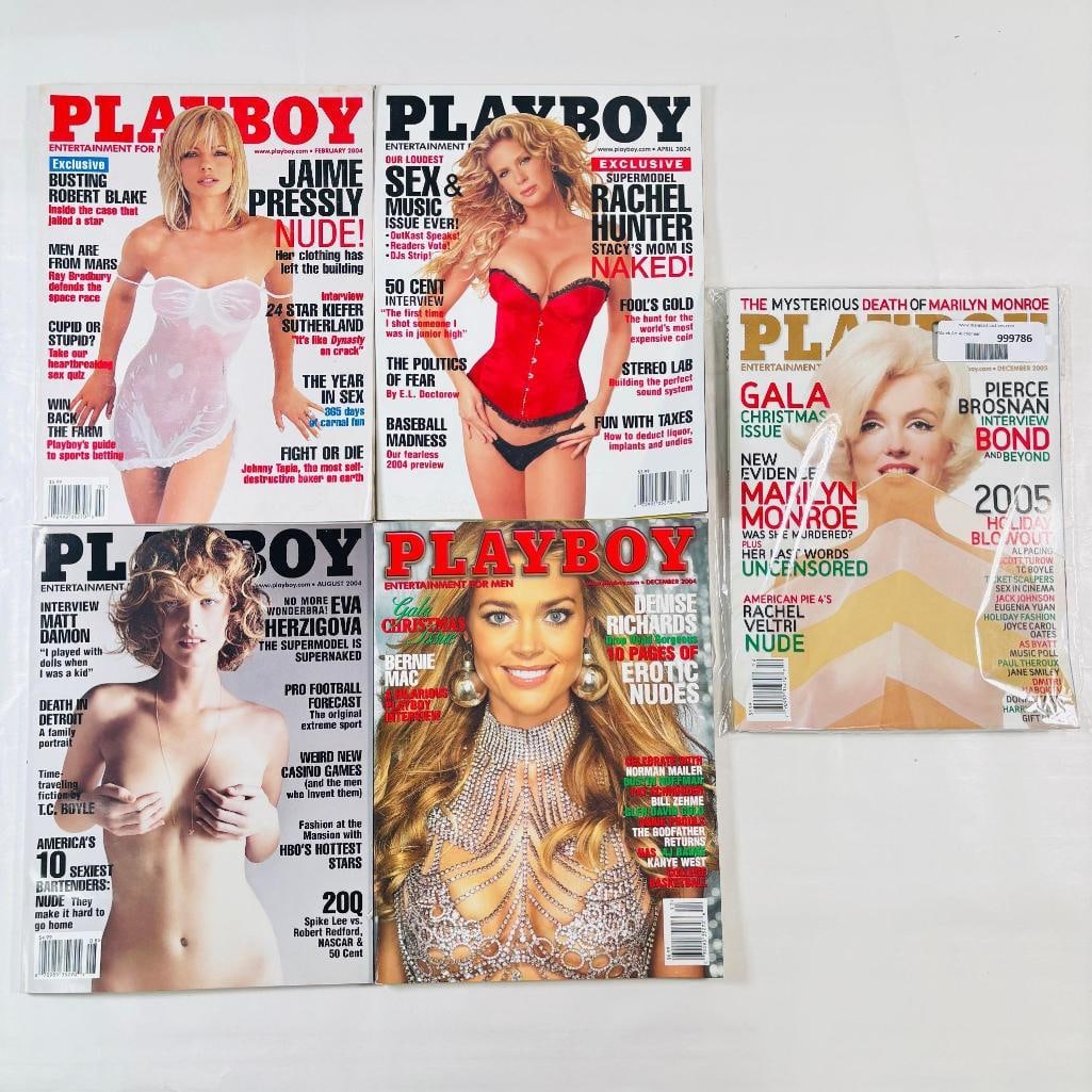 Playboy Magazine Collection - Set of 5 - 2004: set of five (5) vintage issues of Playboy Magazine. Known for its sophisticated blend of world-class photography, award-winning journalism, and interviews with the most influential figures of the 20th