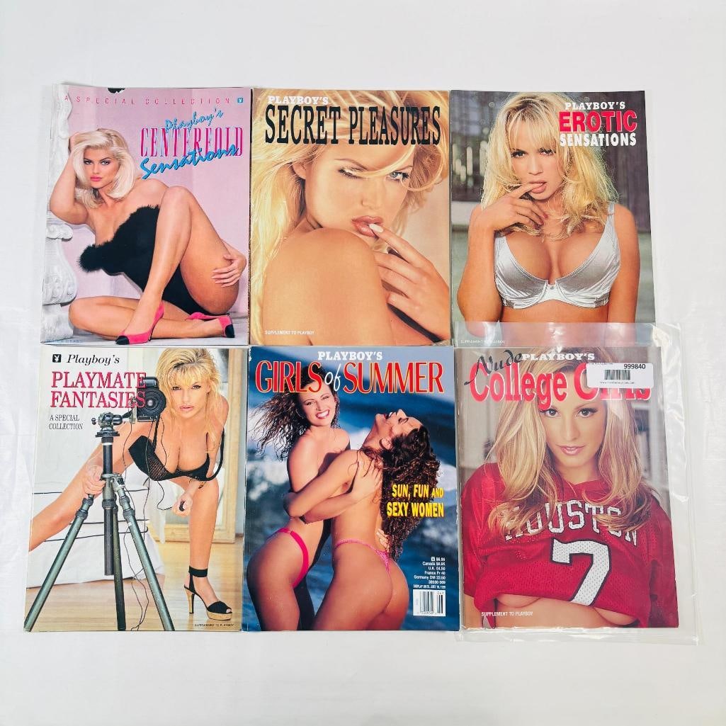 Vtg Playboys Special Editions Photo Booklets 6: Expand your vintage collection with this Set of 6 Vintage Playboy Supplemental Photo Booklets. These original bonus inserts and mini photo booklets were issued alongside select classic Playboy magazin