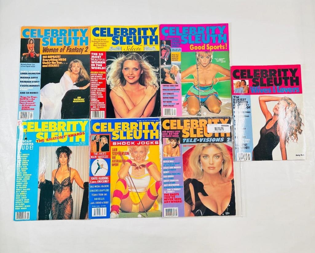 Celebrity Sleuth Magazines - Cher, Daryl Hannah,: set of five (5) vintage issues of Celebrity Sleuth Magazine. Known for its unique blend of "investigative" celebrity reporting and high-quality swimsuit and glamour photography, this publication is a 