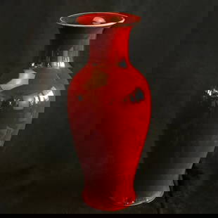 A COPPER-RED-GLAZED VASE 18TH-19TH CENTURY: A COPPER-RED-GLAZED VASE18TH-19TH CENTURY18 1/4 in. (46.5 cm.) high