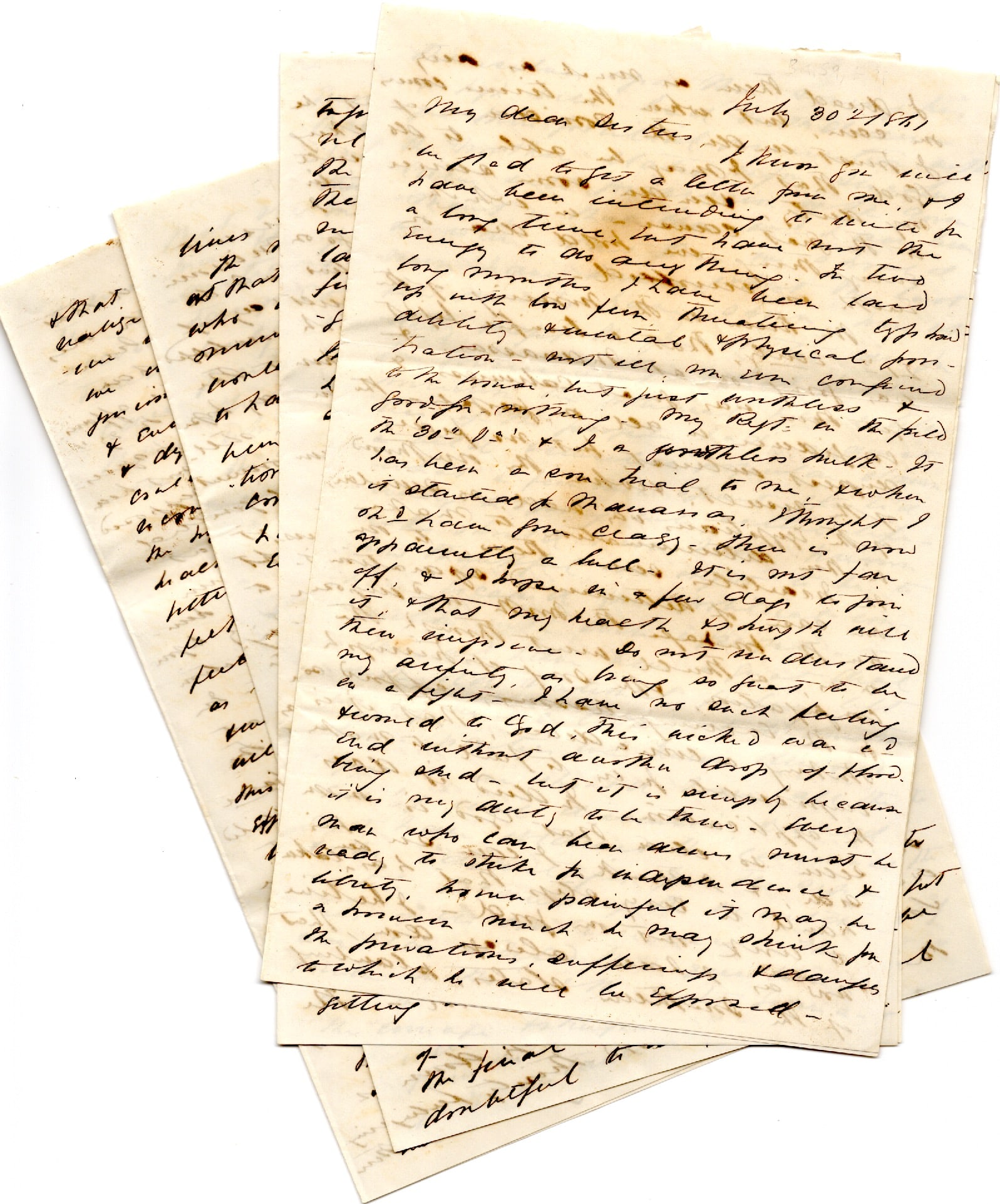 Confederate Officer Letter on the Battle of Manassas (1 of 1)