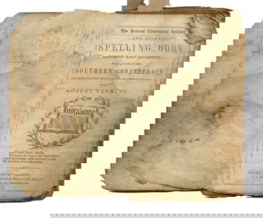 Confederate Imprint 1863 Georgia Slavery and The Southern Confederacy: Confederate imprint "The Elementary Spelling Book Revised and Adapted to the Youth of the Southern Confederacy Interspersed with the Bible Readings on Domestic Slavery by Robert Fleming." Atlanta,