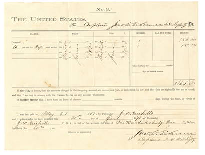 Buffalo Soldiers Document Signed by MOH Captain Gilmore: GILMORE, John Curtis (1837-1922) was an American soldier who fought in the American Civil War. He received his country's highest award for bravery during combat, the Medal of Honor.Gilmore's medal