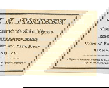 Richmond Slave Trader’s Business Card