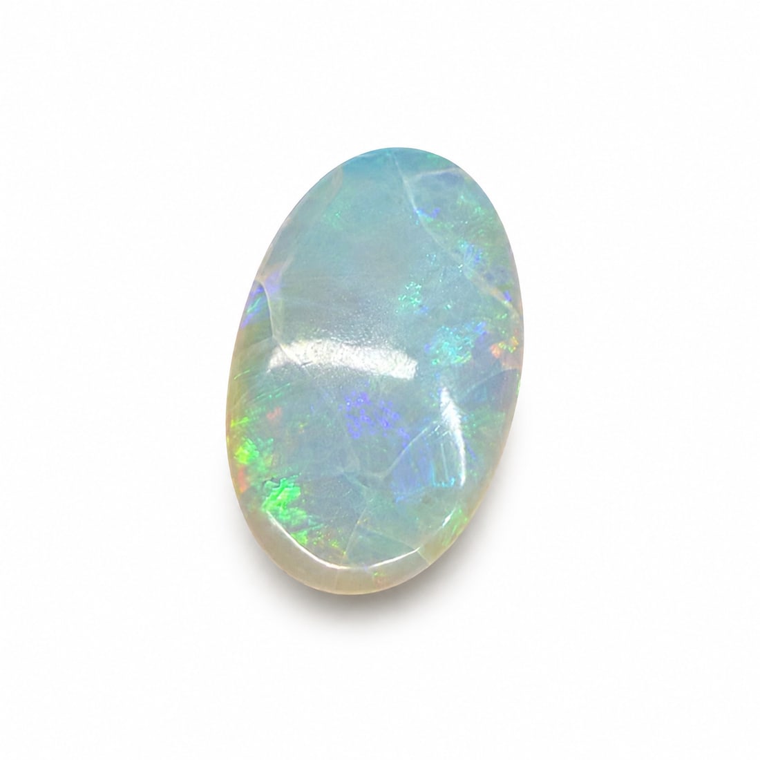 Genuine Oval Opal: 11.5 cts beautiful rainbow of color with check marks crazing do not come to the surface 30m x 10m x 5m