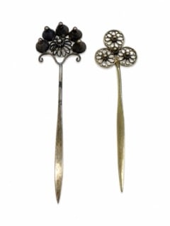 Traditional/ tribal miao silver hair pins: Believed to be southwest Chinese hairpins often an alloy of white metals