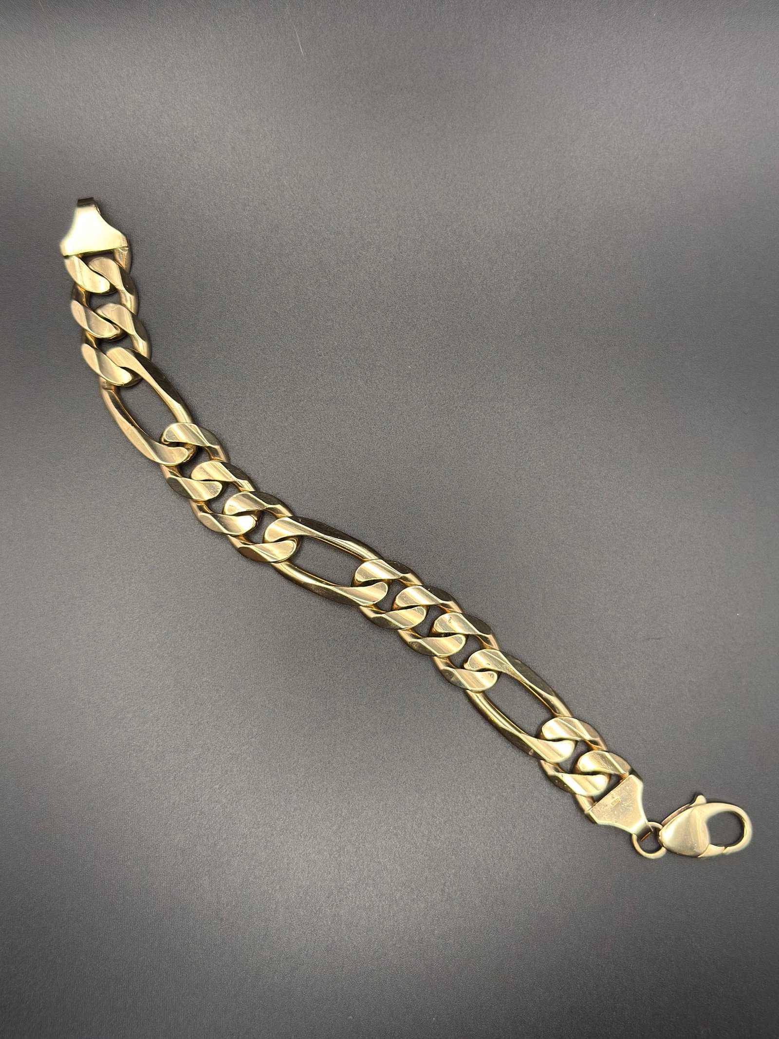 Figaro 14k Gold Men's Bracelet (1 of 3)