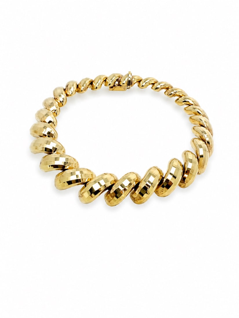 10K Faceted Dome Link Bracelet (1 of 3)