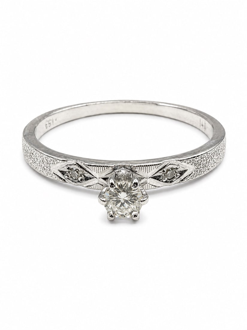 14KWG Engagement and Wedding Band Ring Set (1 of 11)