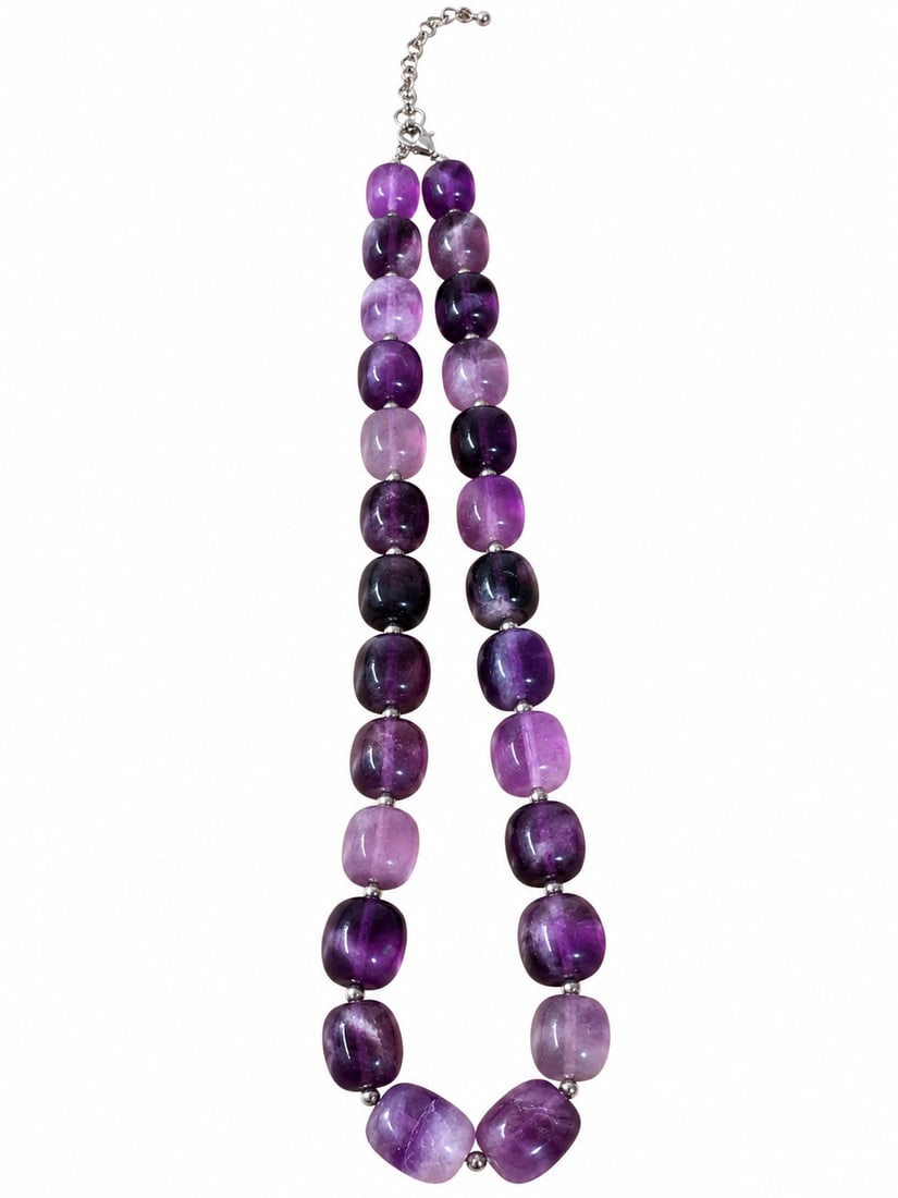 Amethyst necklace: Sterling Silver Amethyst Necklace 18 inches