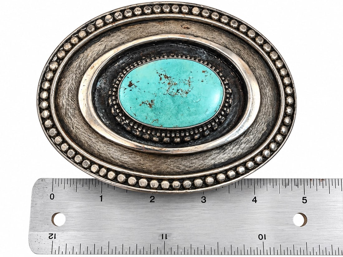Early collectible David Yurman Turquoise Belt Buckle - 3