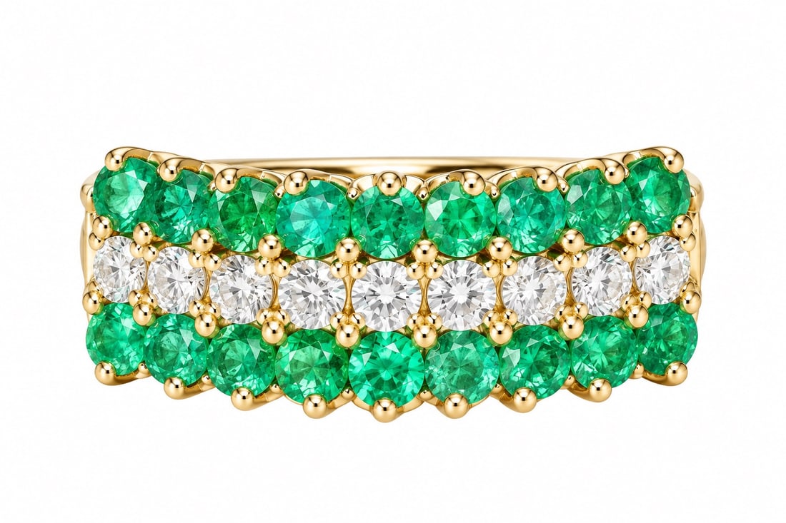 Emerald Diamond 14K yellow gold Ring - 2
