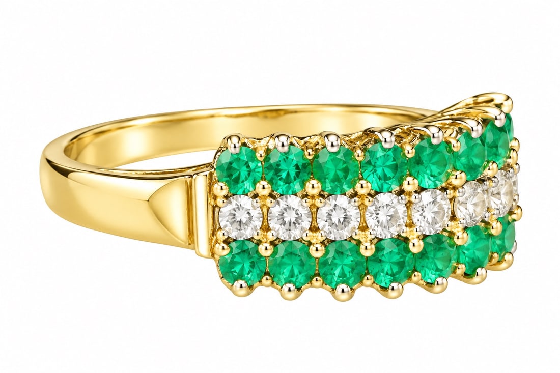 Emerald Diamond 14K yellow gold Ring - 3