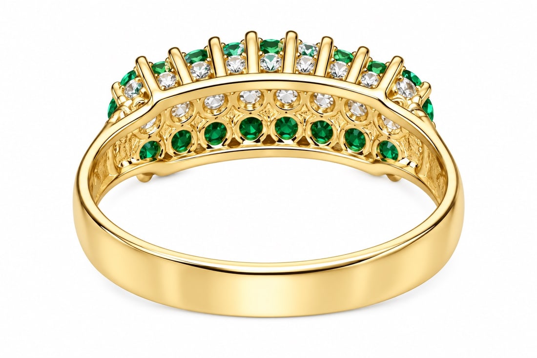Emerald Diamond 14K yellow gold Ring - 5