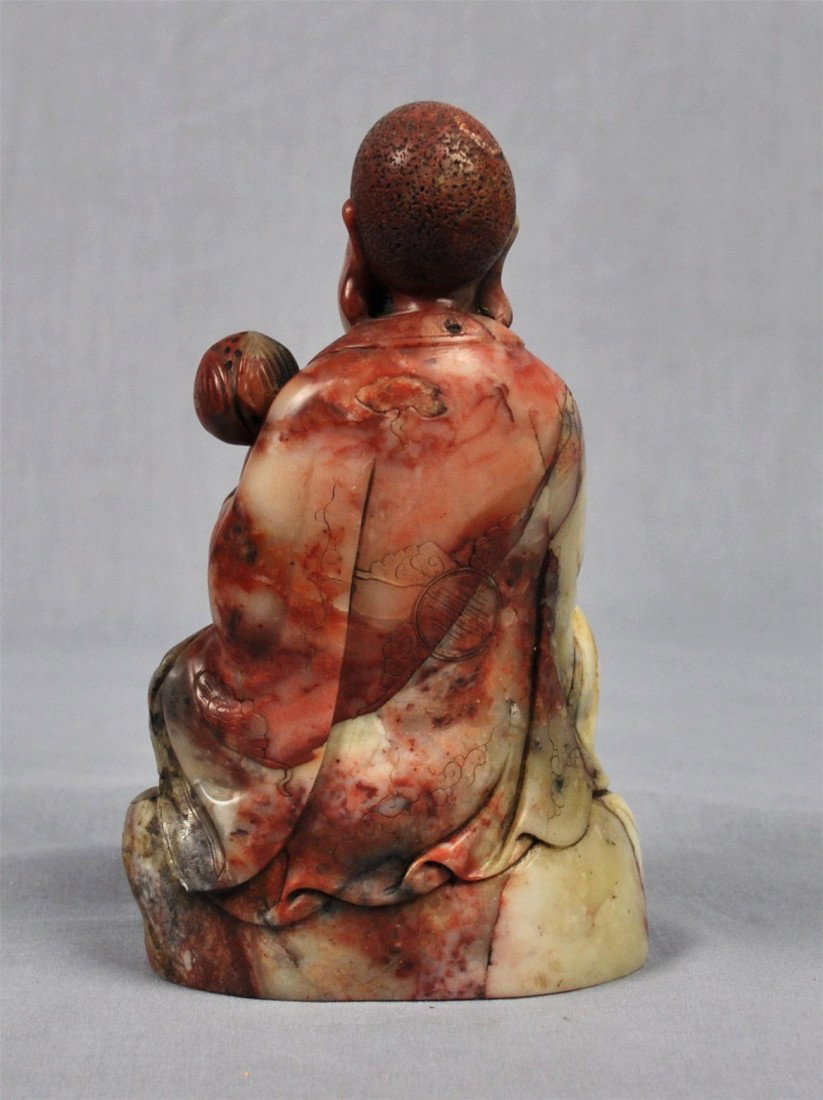 Carved Chinese White Shou-Shan Stone Louhan - 2