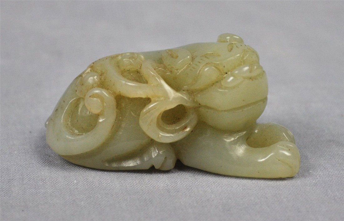 Chinese Carved Jade Dog: Chinese Carved Jade Dog. 2.25" long.