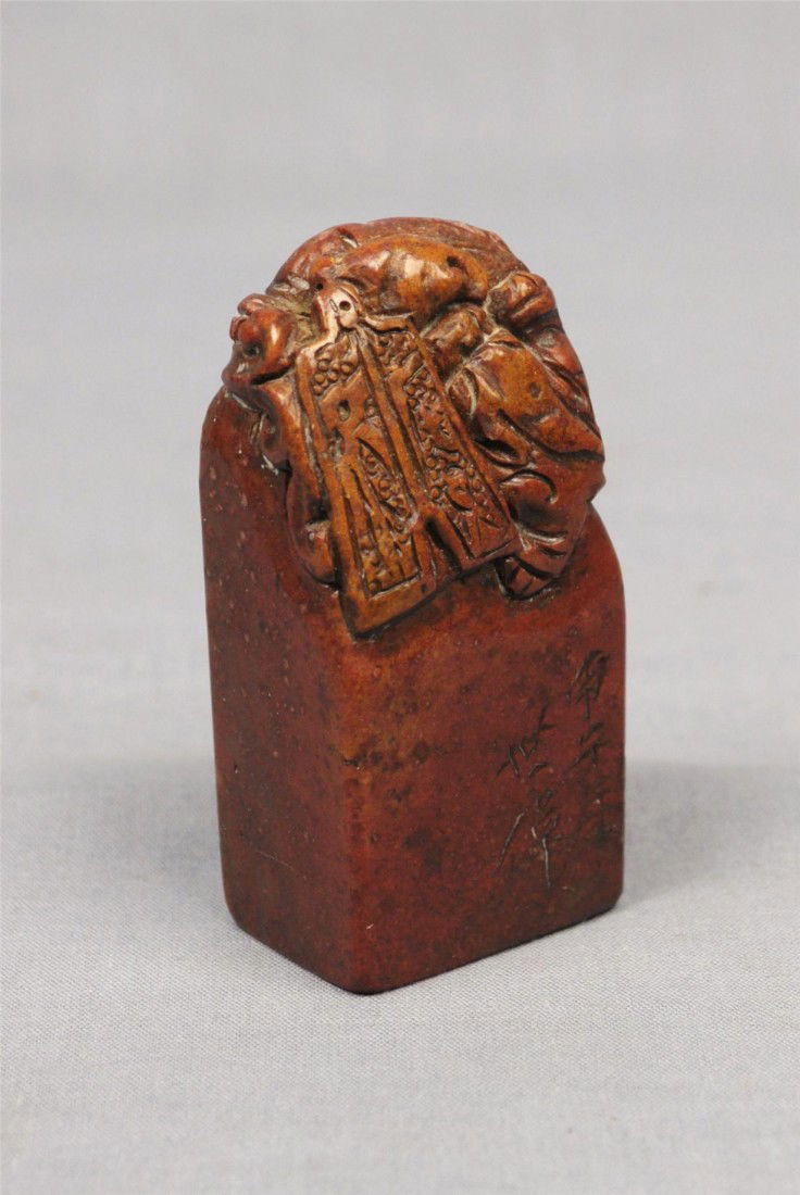 Chinese Shou-Shan Stone Seal: Chinese shou-shan stone seal. 2.75" height.
