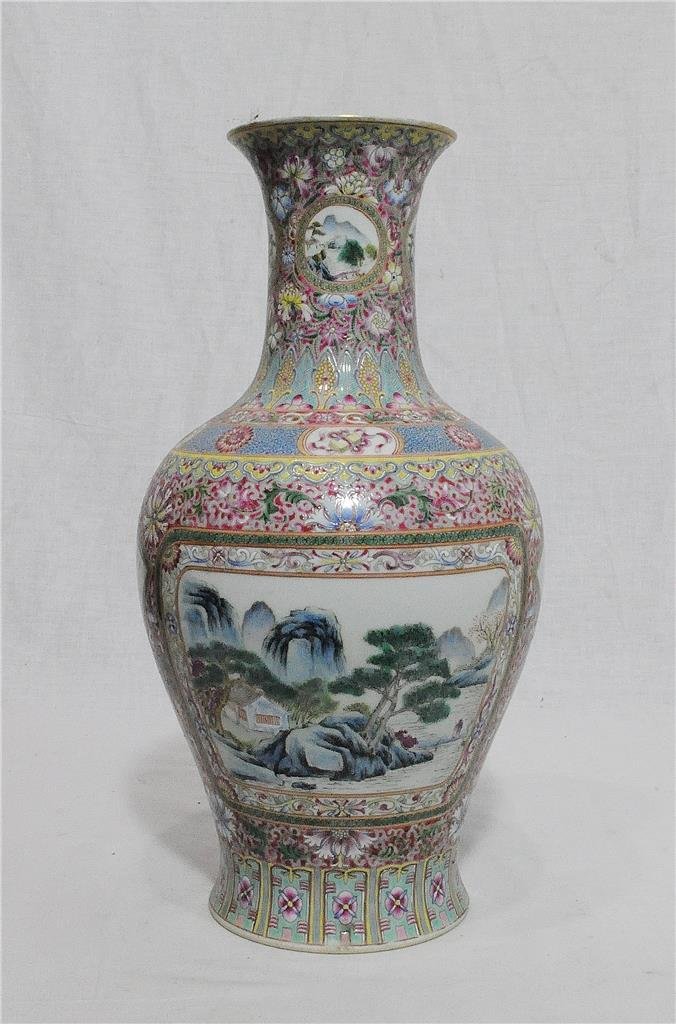 Chinese Famille Rose Porcelain Vase With Mark (1 of 8)