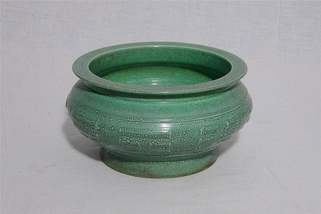 Chinese Lu-Jun Glaze Porcelain Incense Burner: Chinese Lu-Jun glaze porcelain incense burner. Good condition. 7" wide x 3.5" height.