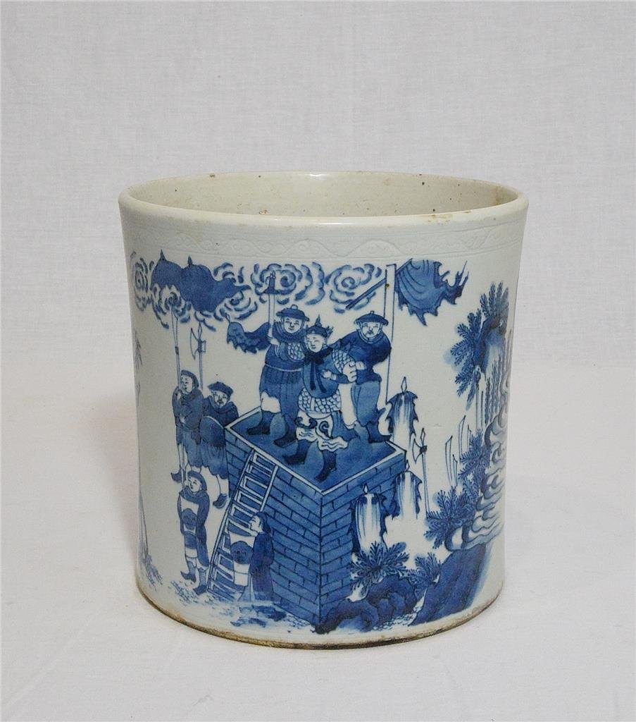 Chinese Blue and White Porcelain Brush Washer (1 of 6)