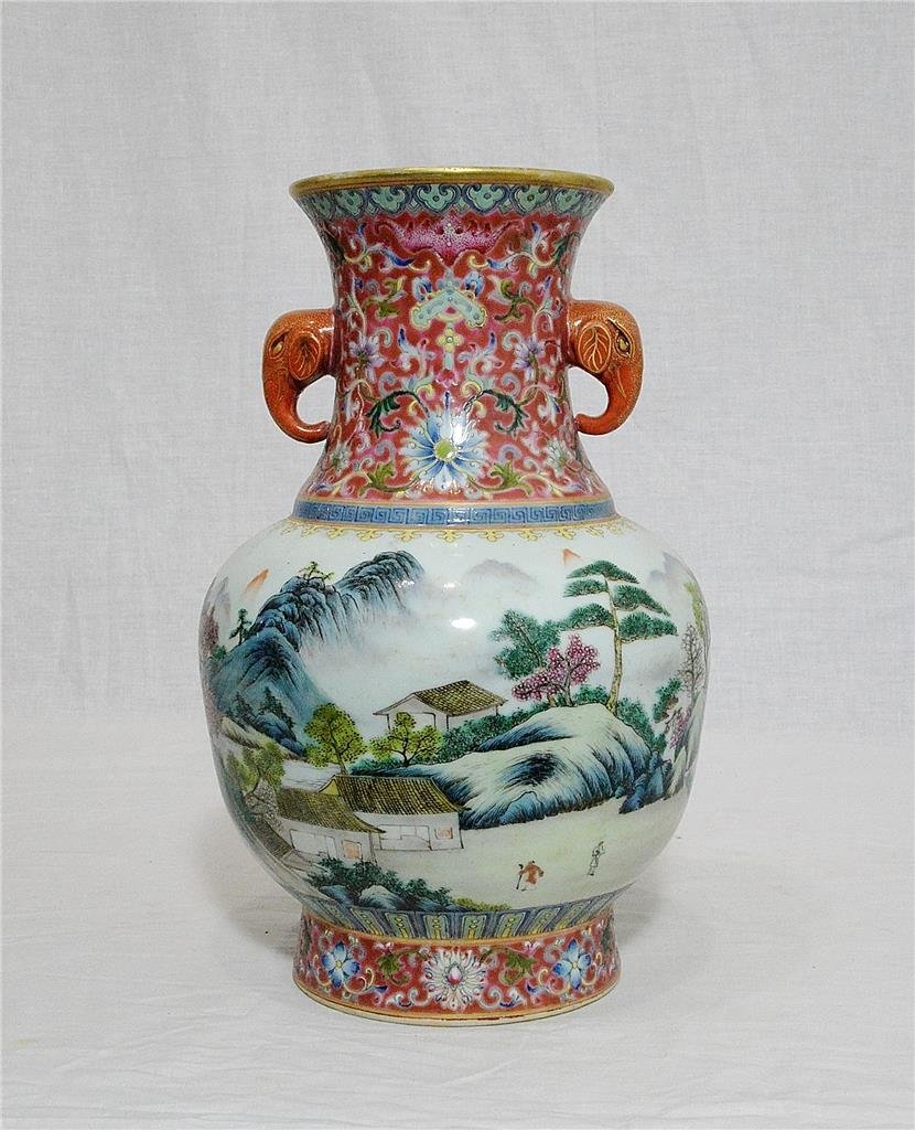 Chinese Famille Rose Porcelain Vase With Mark (1 of 10)