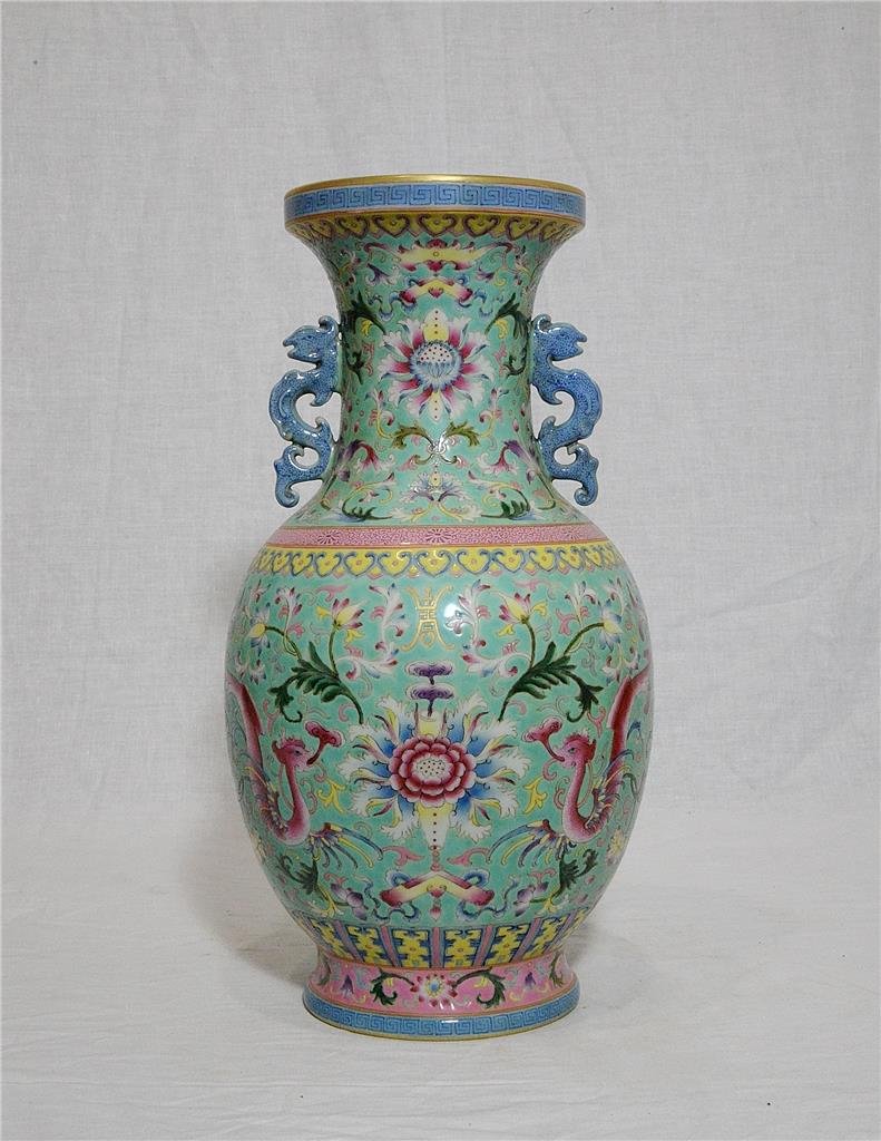 Chinese Famille Rose Porcelain Vase With Studio Mark (1 of 7)