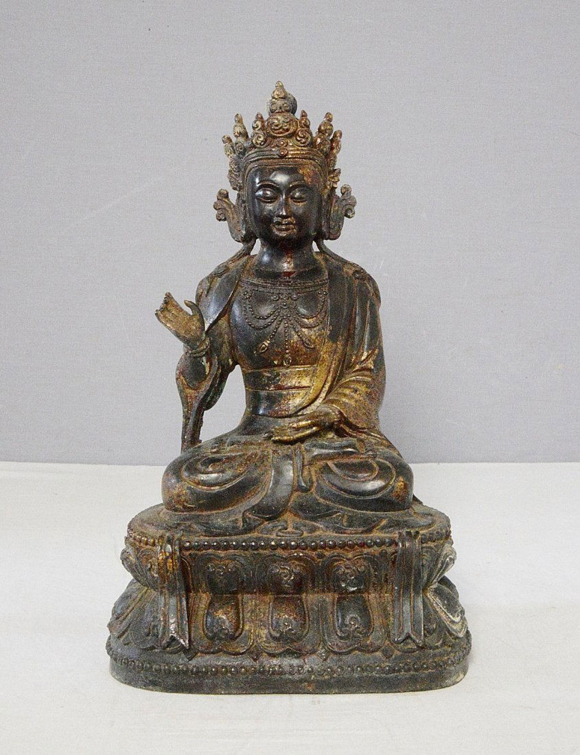 Chinese Antique Bronze Statue of Buddha (1 of 4)