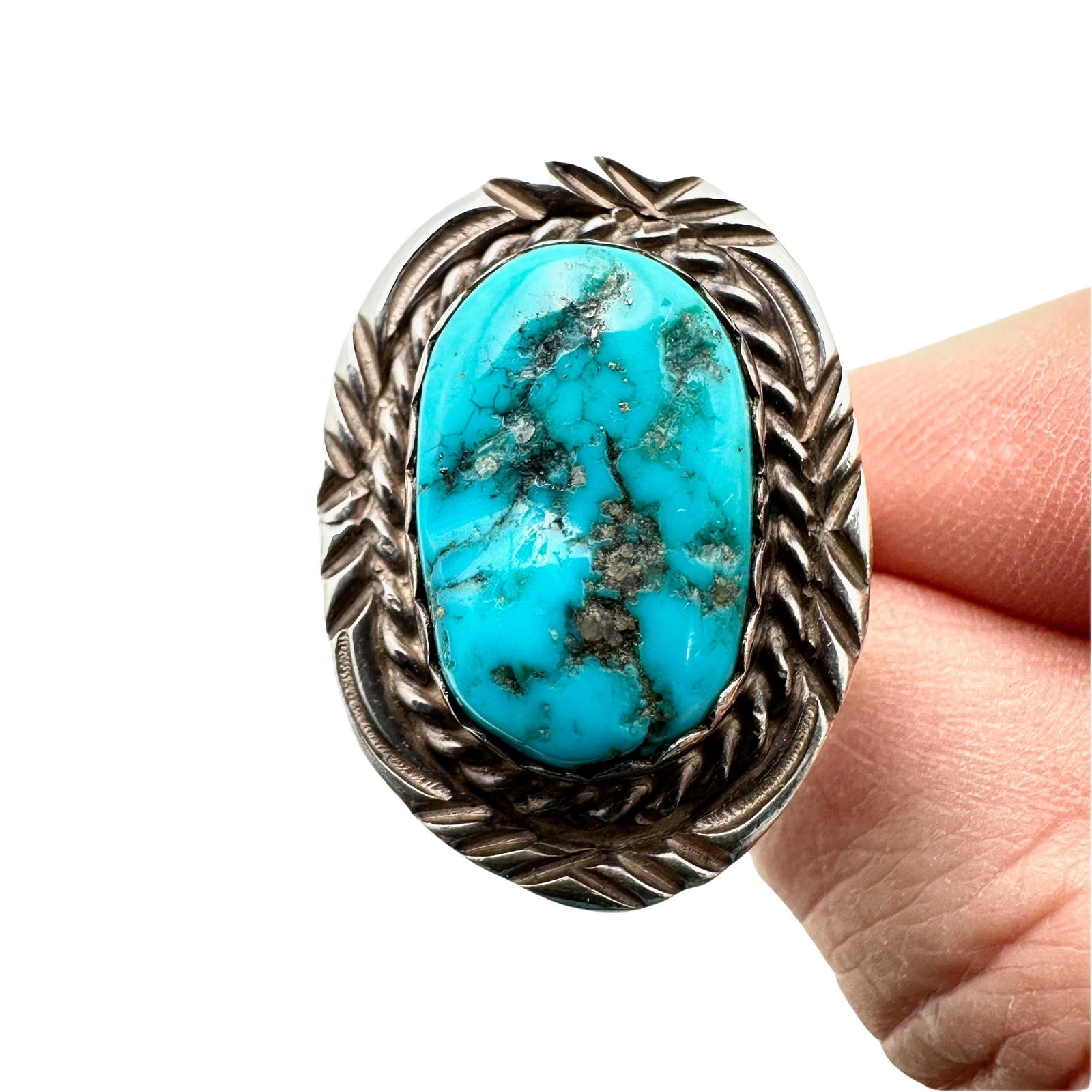 Native American Sterling Silver Turquoise Ring Hallmark (1 of 2)