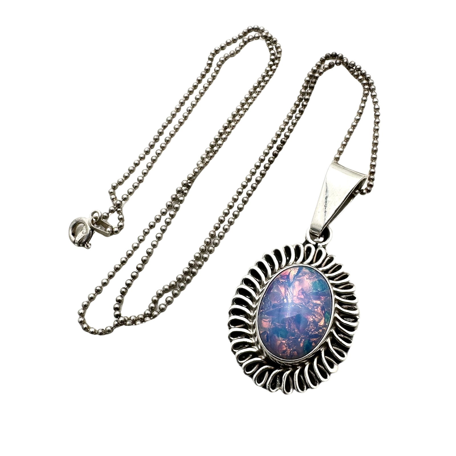 Mexico Jelly Opal Sterling Silver Pendant Necklace (1 of 2)