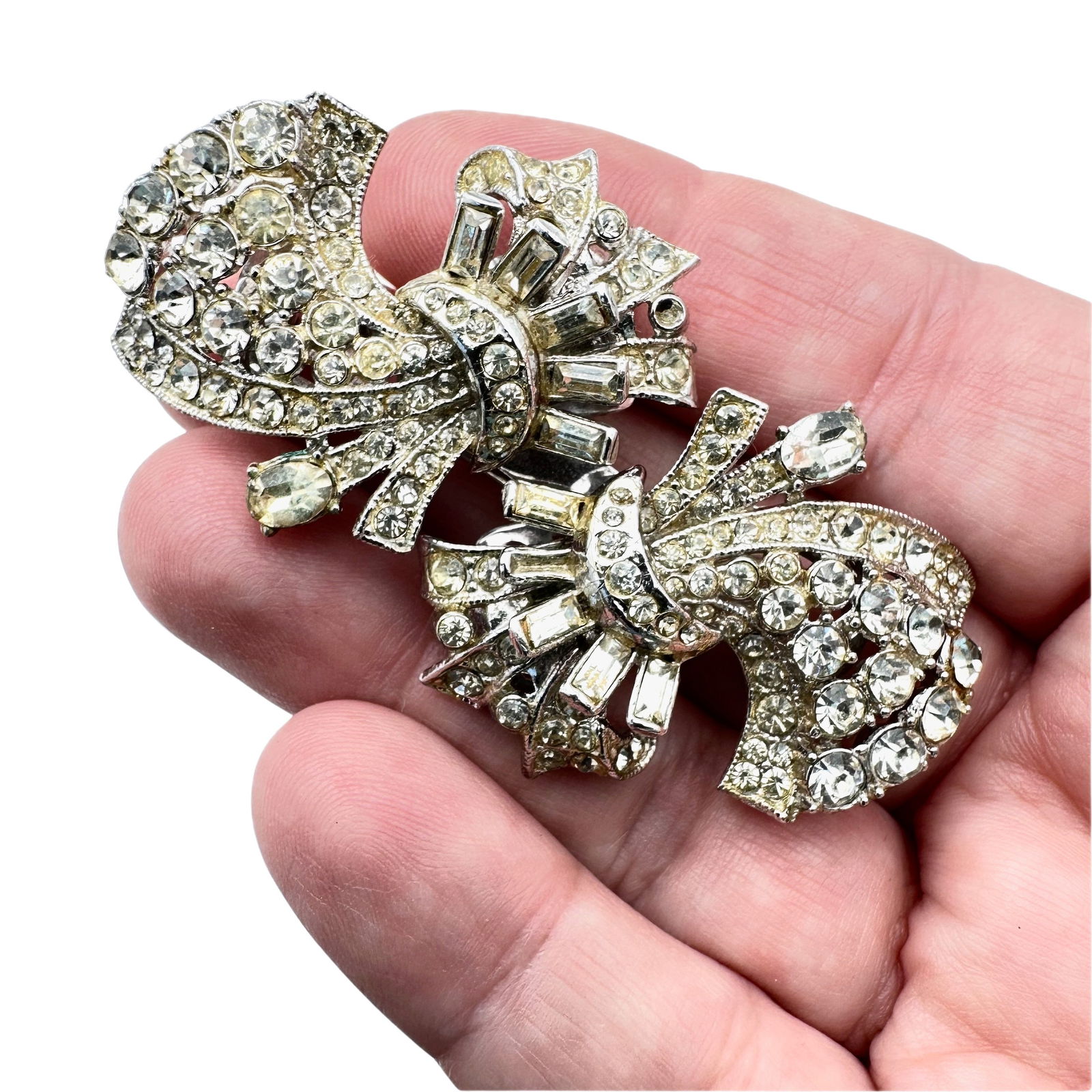 Vintage Coro Duette Brooch Pin Rhinestone: Vintage Coro Duette Brooch Pin Rhinestone